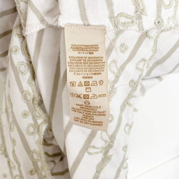 Free People Top Women’s Seafaring Striped Embroidered Tunic Ivory Cutout Small - Picture 9 of 11